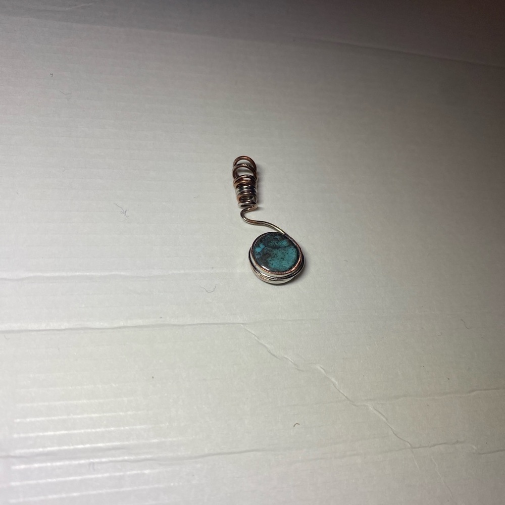 Turquoise Wire Wrapped Pendant - Picture 4 of 4